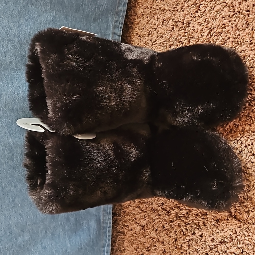 Fuzzy tall slippers